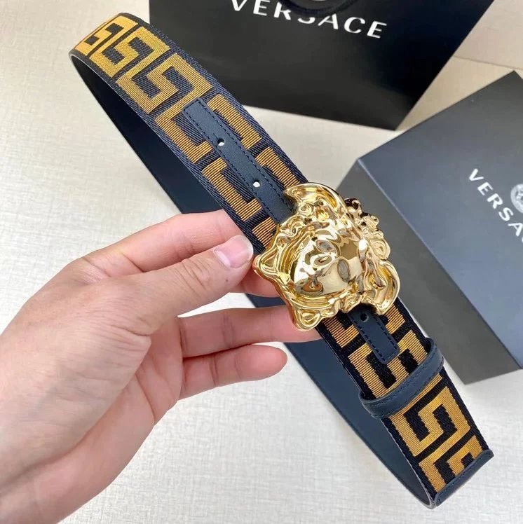 VERSACE Belt Top version Summer New Full Set Belt Belt Fashion Trendy Genuine Leather Business Casual Men's Belt Cowhide Pant Belt