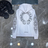 Chrome Hearts Hoodie Cross Hooded Sweater Loose Men's and Women's Zipper Hoodie