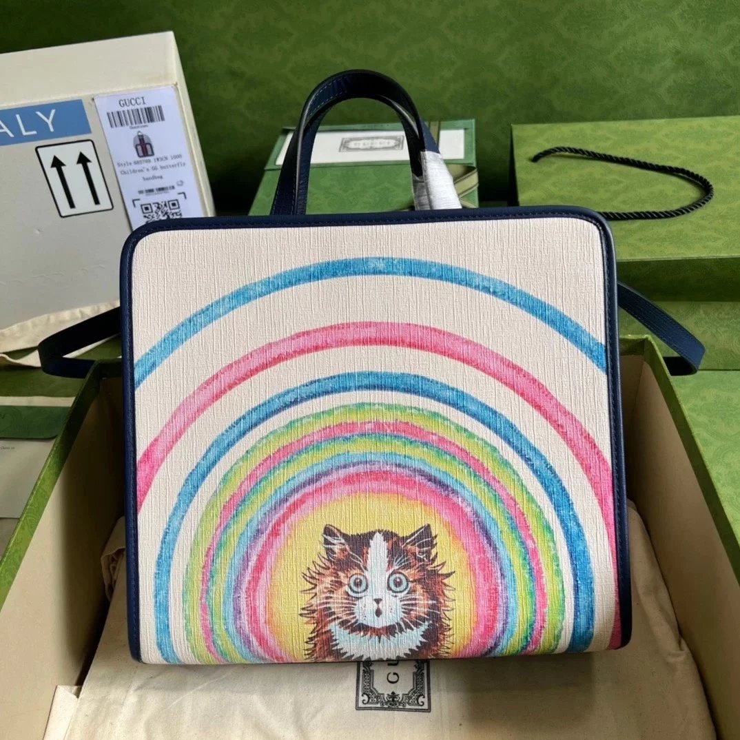 Gucci Women's Bag Top version 【**Version】Children's Shopping Bag Tote Tote Bag Long Shoulder Strap Children's Bags Shopping Bag Handbag Mummy Bag Messenger Bag630542
