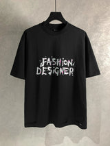 Balenciaga T-shirt English Pattern Print on the Chest logo round Neck Short Sleeve25ss New Pure Cotton Unisex Style T T-shirt OS Loose Fit Base Shirt Half Sleeve T-Shirt Top Half Sleeve