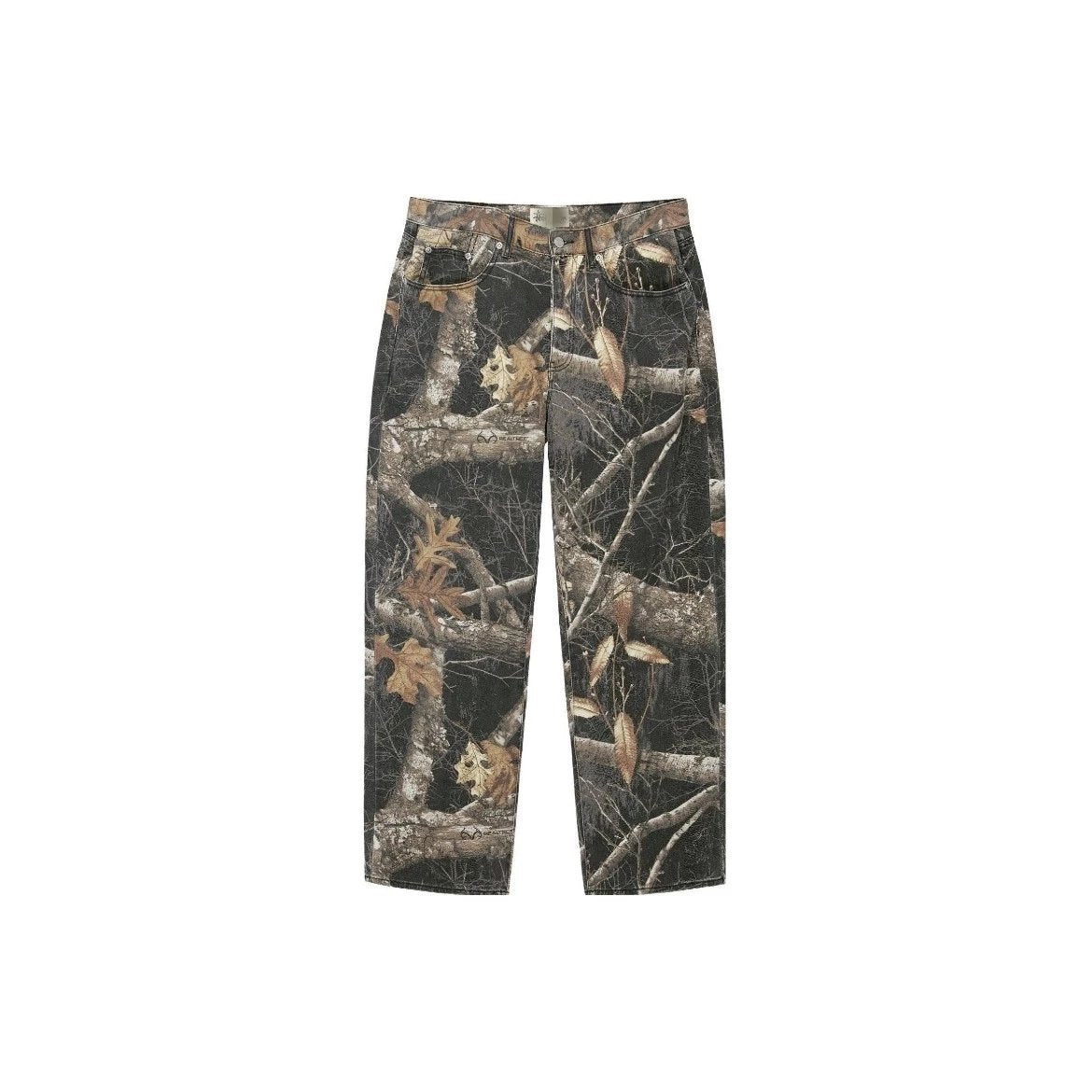 Stussy Jeans Top Version Jackson Wang Same Doodle Camouflage Printing Deciduous Casual Jeans