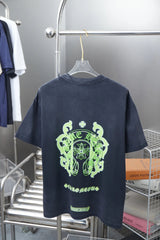 Chrome Hearts T-shirt Sanskrit Script Print logo round Neck Short Sleeve25ss New Pure Cotton Unisex Style T T-shirt OS Loose Fit Base Shirt Half Sleeve T-Shirt Top Half Sleeve