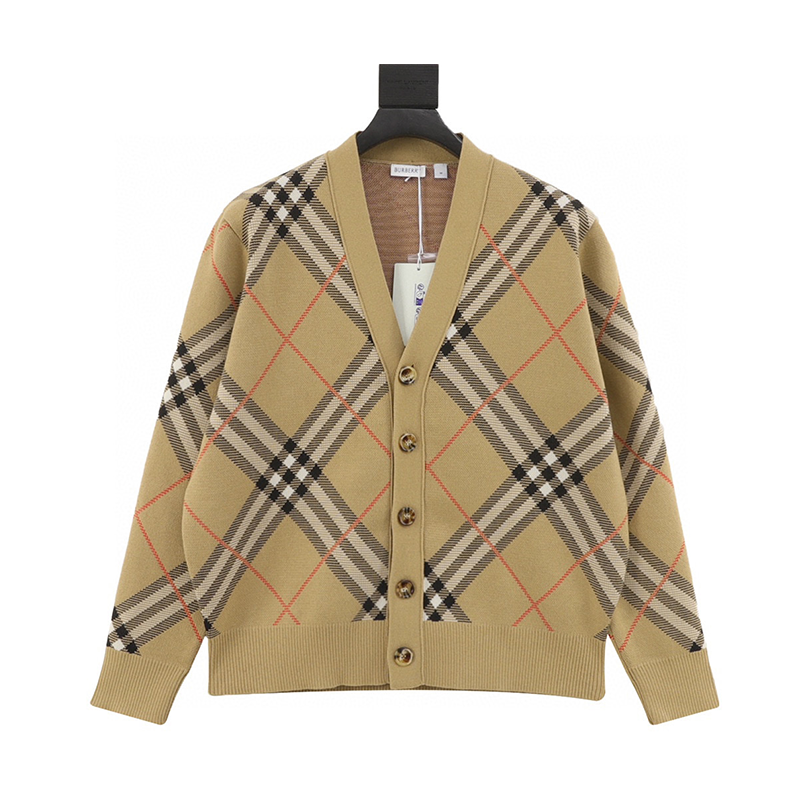 Burberry Sweater 24Fw Plaid Knitted Cardigan Sweater for Men and Women