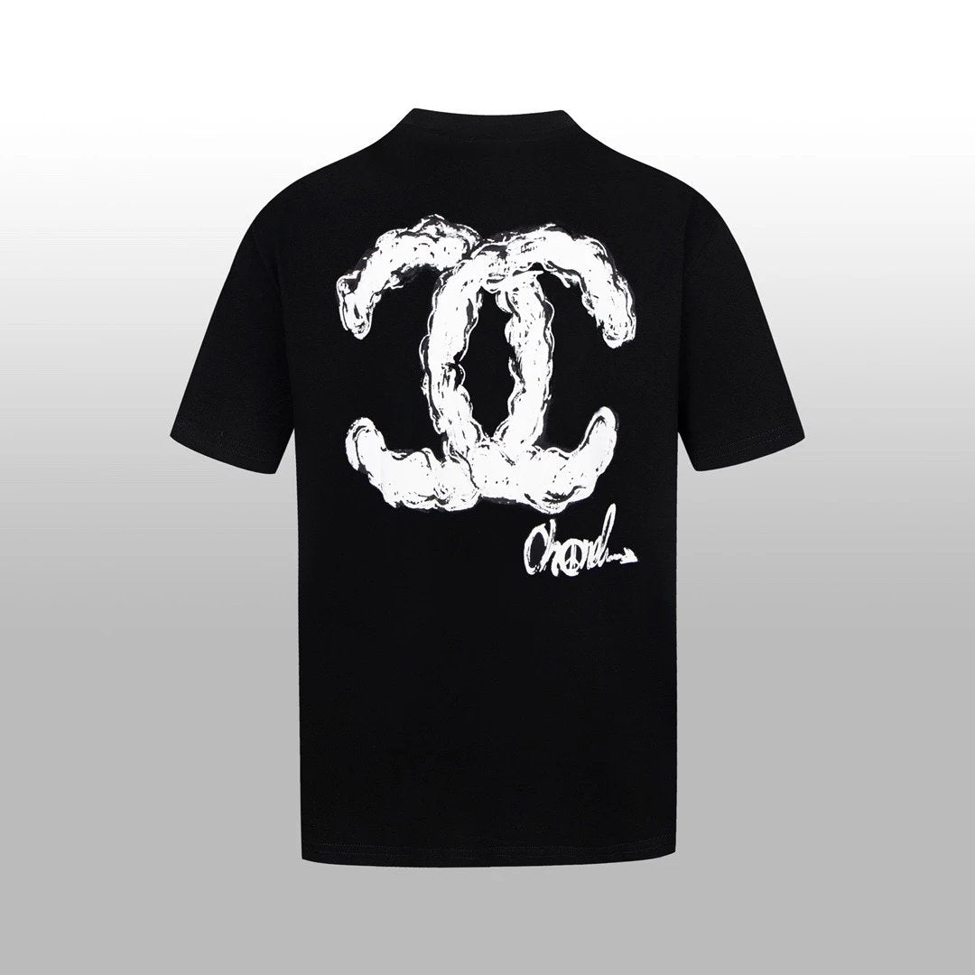 Chanel T-shirt Short Sleeve High Version Spring Summer New Short Sleeves T-shirt Hand-Painted Graffiti Couple's Popular Item