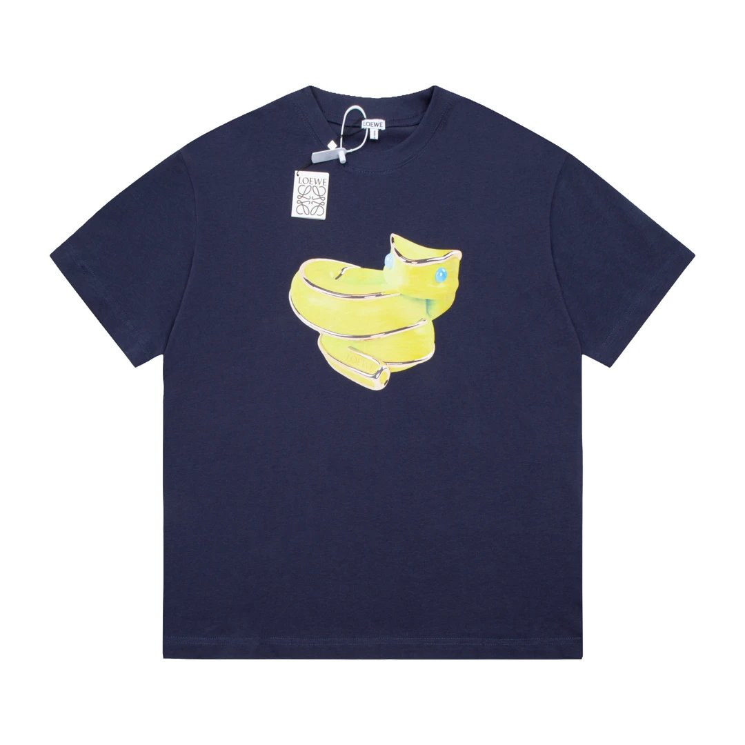 LOEWE T-shirt Year of the Snake Limited Edition Front Print logo round Neck Short Sleeve25ss New Pure Cotton Unisex Style T T-shirt OS Loose Fit Base Shirt Top Half Sleeve T-Shirt