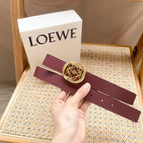 LOEWE Belt Top version Original Single Belt Women's Original Single Belt Women's Width2.8cm Genuine Goods Quality Counter Full Set of Packaging Selected Imported First Layer Calfskin Leather Feel Comparable to Genuine Goods Boutique Letter Buckle Official