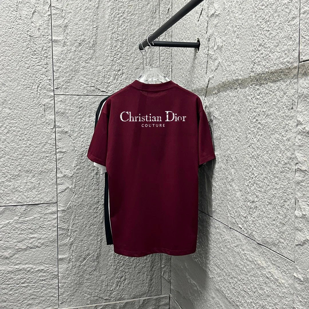 Dior T-shirt Backside Letter Print logo round Neck Short Sleeve25ss New Pure Cotton Unisex Style T T-shirt OS Loose Fit Base Shirt Half Sleeve T-Shirt Top Half Sleeve