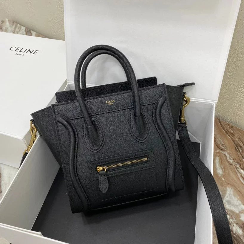 Celine women's bag Top version 【Original High Version】Classic Nano Smiling face bag Luggage Smiling Face Bag Bat Bag Handbag Crossbody Shoulder Bag168253