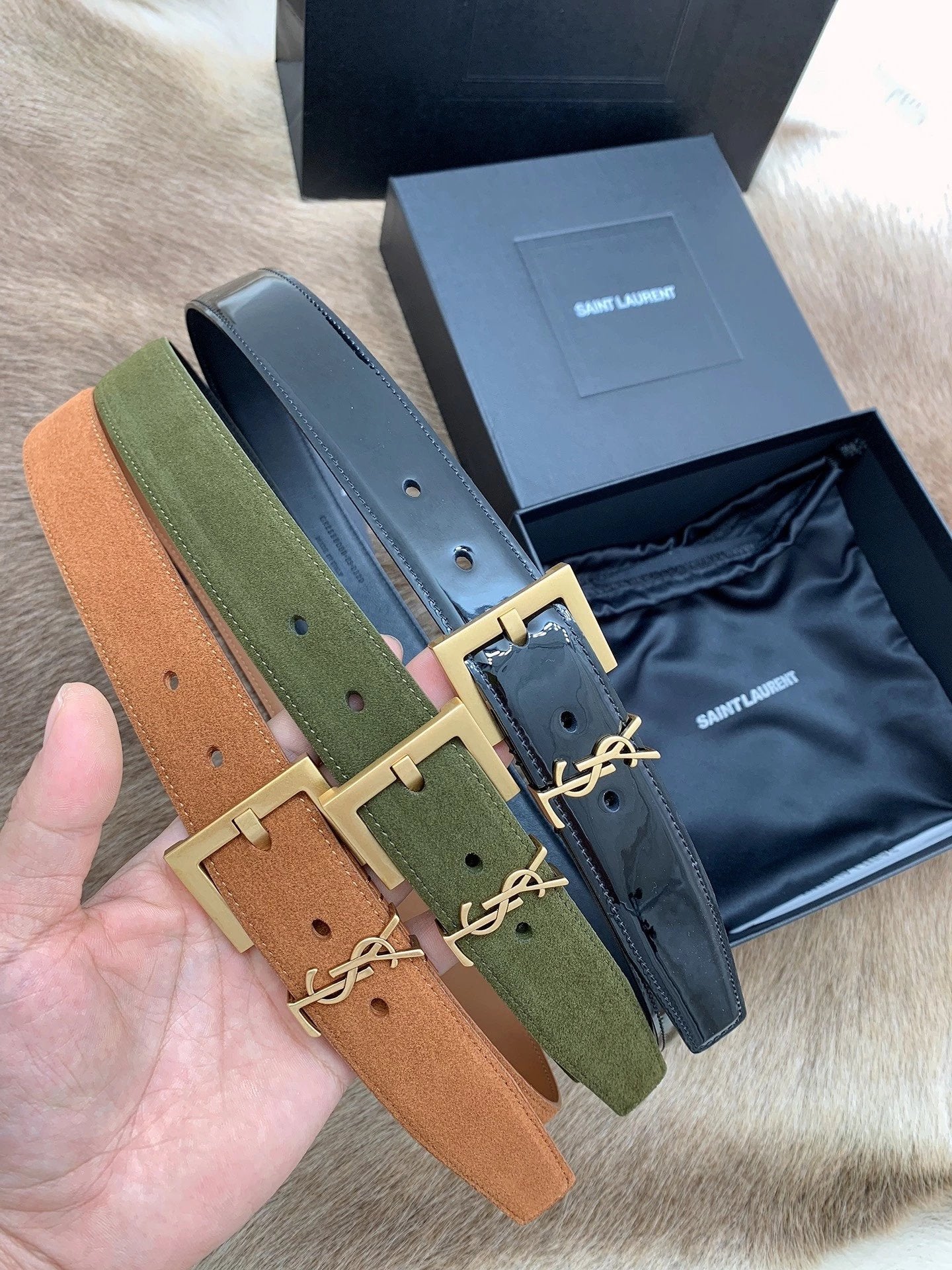 YSL Belt Top version Belt First Layer Cow Leather Belt Women's Belt First Layer Cowhide Pin Buckle Casual All-Match Trendy Belt Men and Women Business Casual Belt Belt Men's Leather Belt3.0