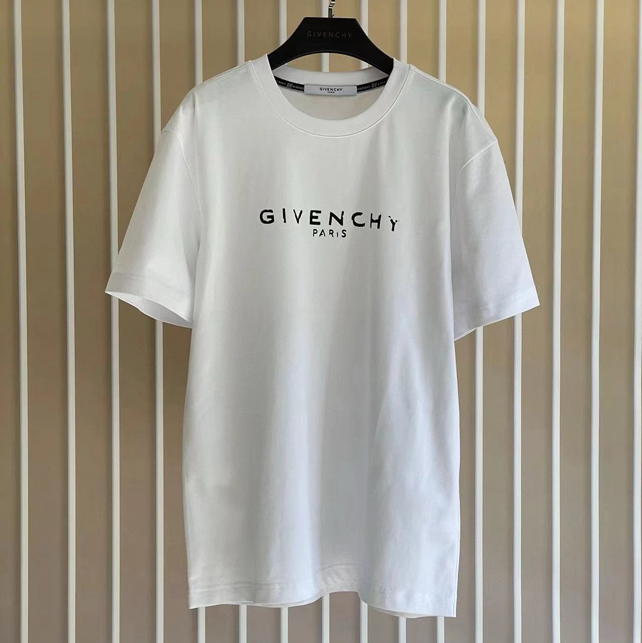 Givenchy T-shirt Top Version Counter Same Collection1Cotton Short Sleeve T T-shirt Men's and Women's Loose Bottoming Shirt2024New Summer