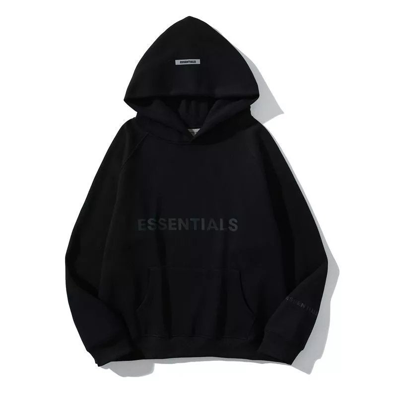 ESSENTIALS Hoodie Fashion Brand Double Line Three-Dimensional Silicone Velvet Padded Hooded Sweatshirt Sweatpants Autumn and Winter Suit Men and Women