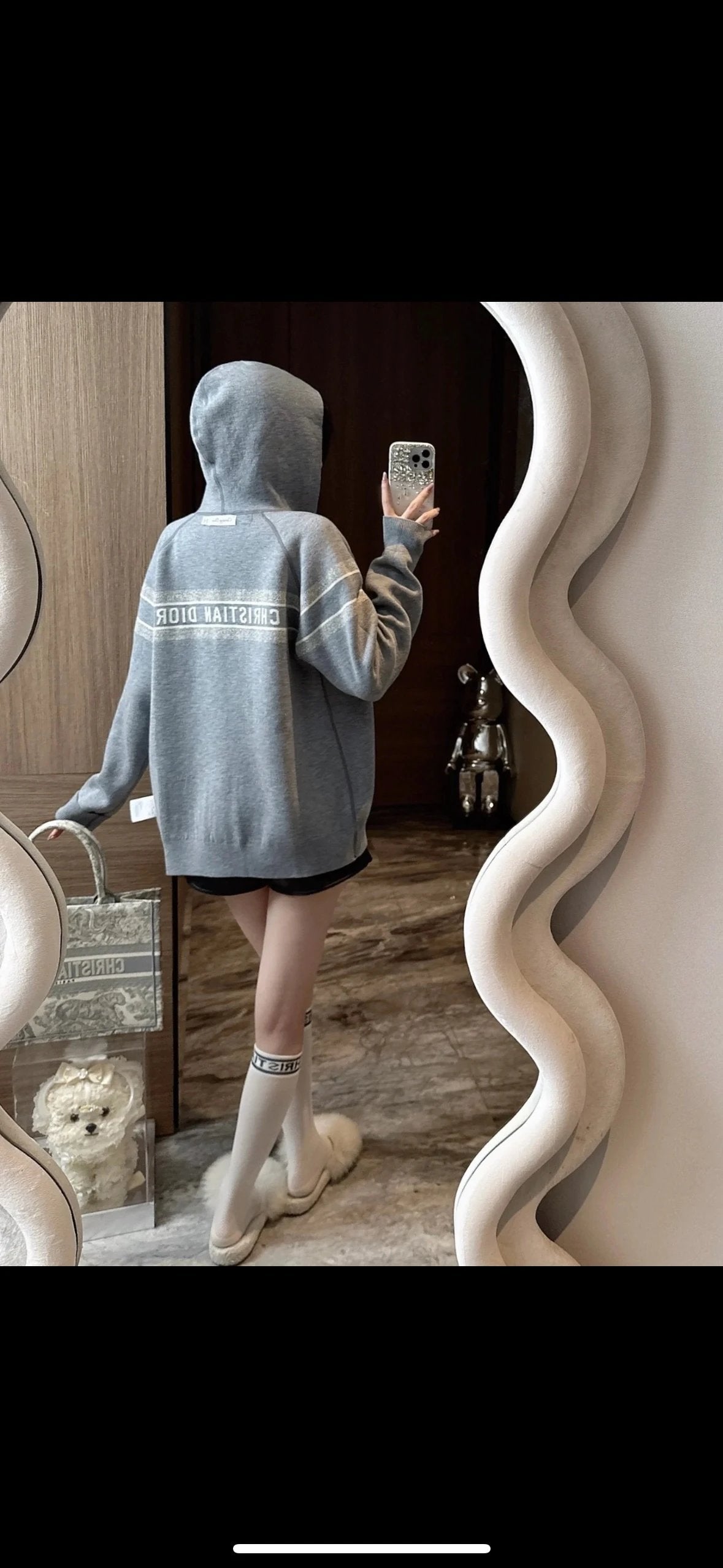 Dior Jackets Classic Reversible Wool Cashmere Hooded Cardigan Jacket for Men and Women