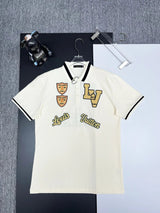 Louis Vuitton LV T-shirt Chest Letter Pattern logo Embroidery POLO Shirt Lapel Short Sleeve25ss New Unisex Summer Short Sleeve OS Loose T Business Half Sleeve Shirt Plus Size T-Shirt