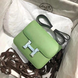 Hermes women's bag Top version 【H Handmade Custom】Stewardess Bag Constance Bag constance Silver Buckle Gold Buckle EP Women's Leather Crossbody Shoulder Bag2424