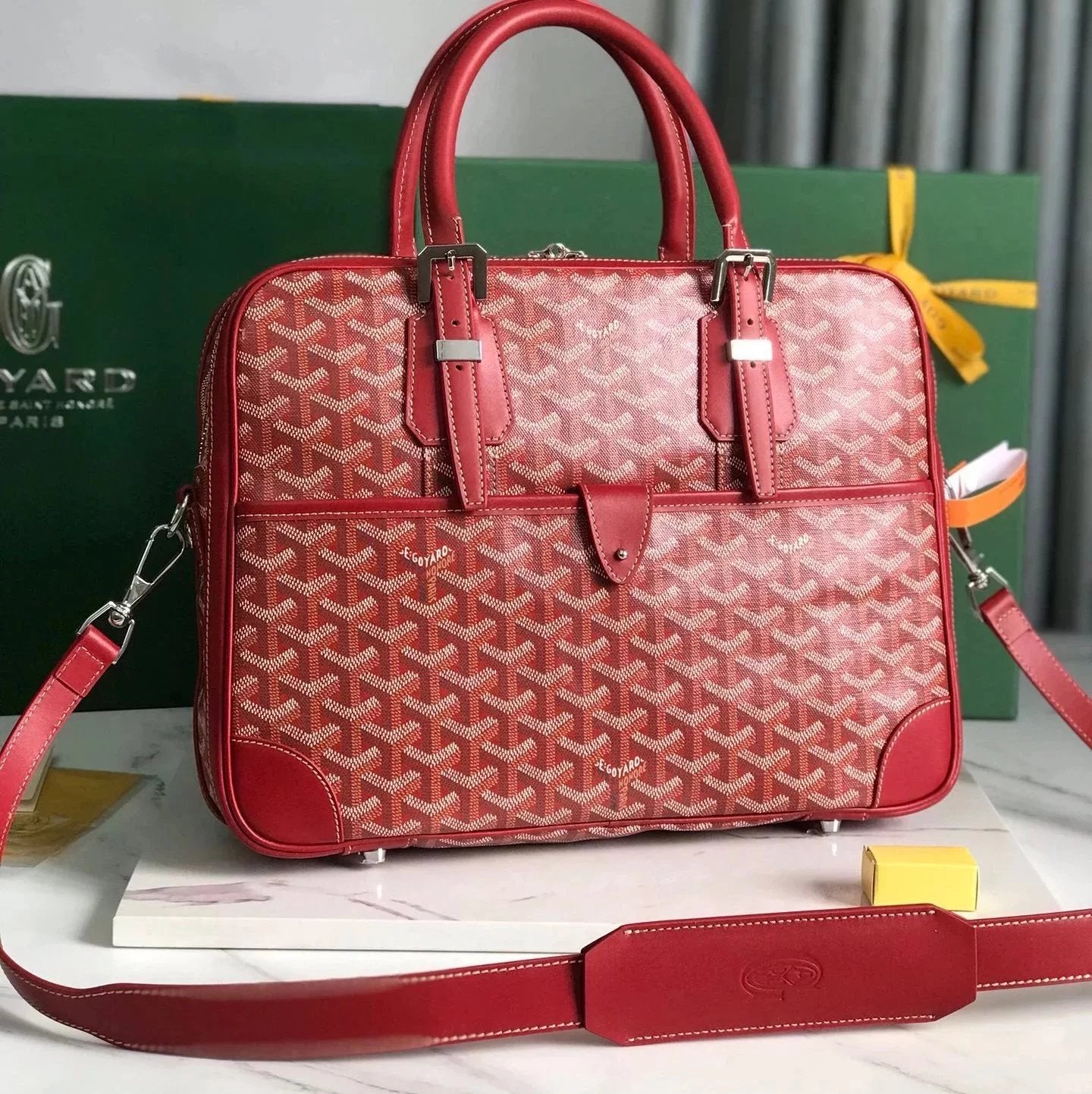 Goyard Bag Top version 【Original Leather Surrogate Shopping Edition】New Product Ambassadmessagebag Small Size Briefcase Men's Handbag Tote Bag Briefcase Business Trip File Bag Men's Bag New Men's Business Casual Briefcase Computer Bag