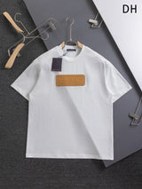 Louis Vuitton LV T-shirt Chest Patch Letter Print logo round Neck Short Sleeve25ss New Pure Cotton Unisex Style T T-shirt OS Loose Fit Base Shirt Half Sleeve T-Shirt Top Half Sleeve