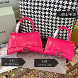 Balenciaga Bag Top version 【Level Surrogate Shopping】Hourglass Bag ahourglass Hourglass Bag Crocodile Leather Litchi Grain Cowhide XS No. S Women's Crossbody Bag