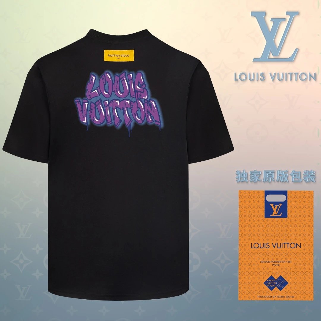 Louis Vuitton LV T-shirt Melt Your Heart Personality LOGO Printed round Neck Short Sleeve25ss New Pure Cotton Unisex Style T T-shirt OS Loose Fit Base Shirt Short Sleeve Top T-Shirt