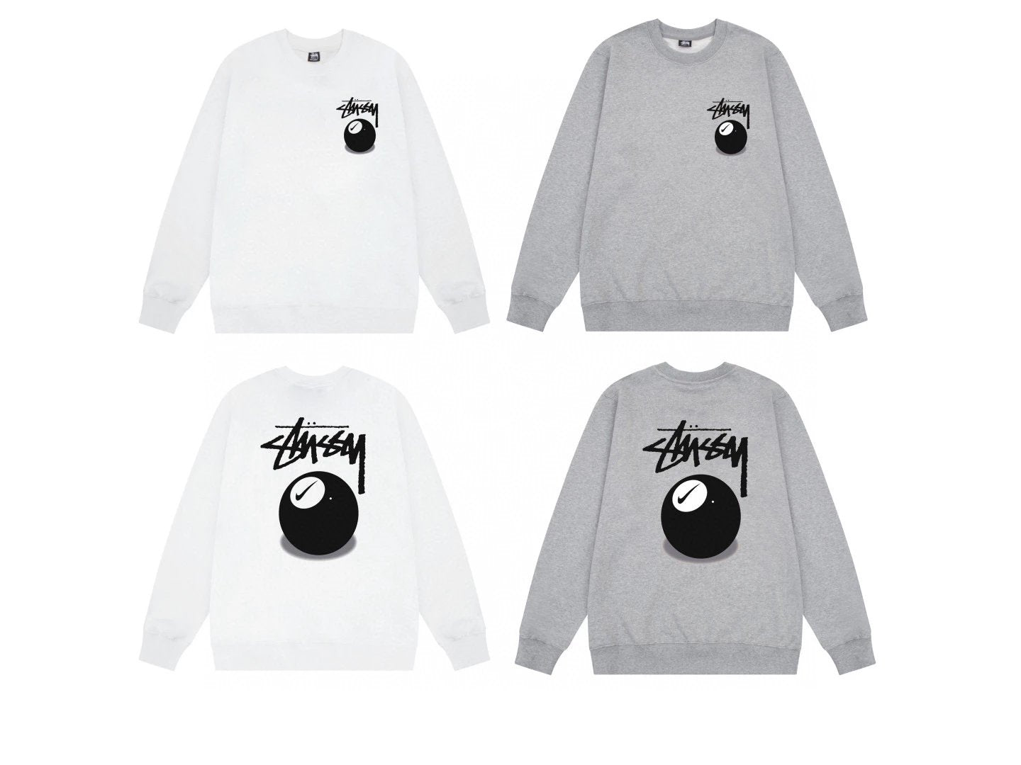 Stussy Hoodie Top Version Classic Dice Series round Neck Sweater Baby Boy and Girl Summer New