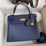 Hermes women's bag Top version Women's Bag Women's Bag Handbag Shoulder Bag Messenger Bag Kelly25cm28cmKellytogo Cowhide Wax Line Hand Sewing
