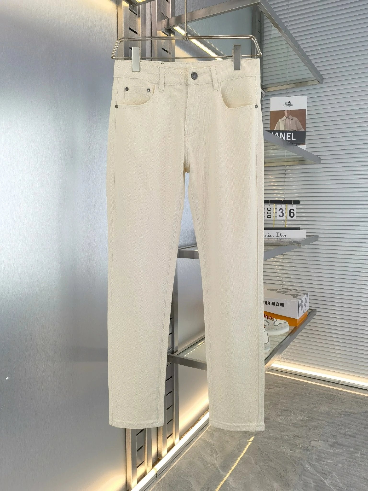 Dior Jeans Back Pocket Letter logo25ss Spring Summer New Straight Leg Jeans Unisex Slim Fit Long Pants Loose