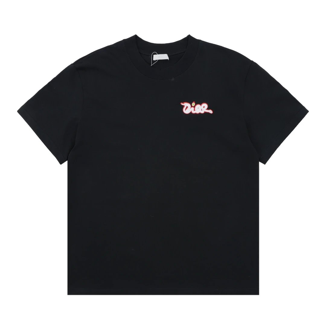 Dior T-shirt Limited Edition Year of the Snake Letter Patch on Chest logo round Neck Short Sleeve25ss New Pure Cotton Unisex Style T T-shirt OS Loose Fit Base Shirt Half Sleeve T-Shirt Top Half Sleeve