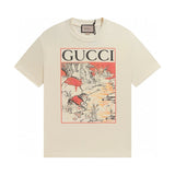 Gucci T-shirt Chest Rabbit and Frog Print logo round Neck Short Sleeve25ss New Pure Cotton Unisex Style T T-shirt OS Loose Fit Base Shirt Half Sleeve T-Shirt Top Half Sleeve