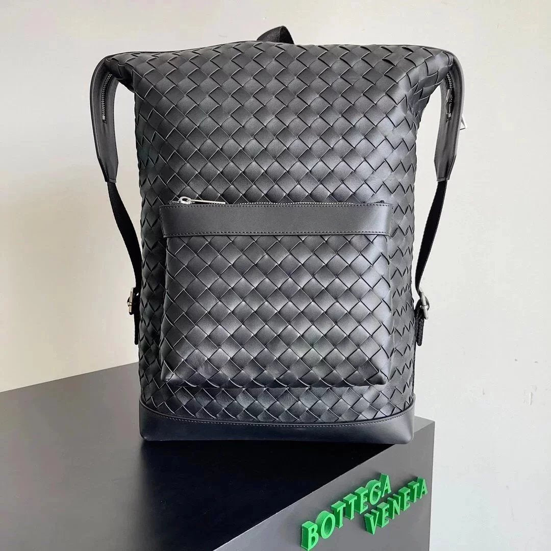 Bottega Veneta Men's Bag Top version 【Original Surrogate Shopping Edition】New Woven Backpack Baby Dish Home New Men's Backpack Hiking Backpack b Imported Sheepskin Two-in-One Detachable Backpack Mother Bag Men's Backpack Travel Bag