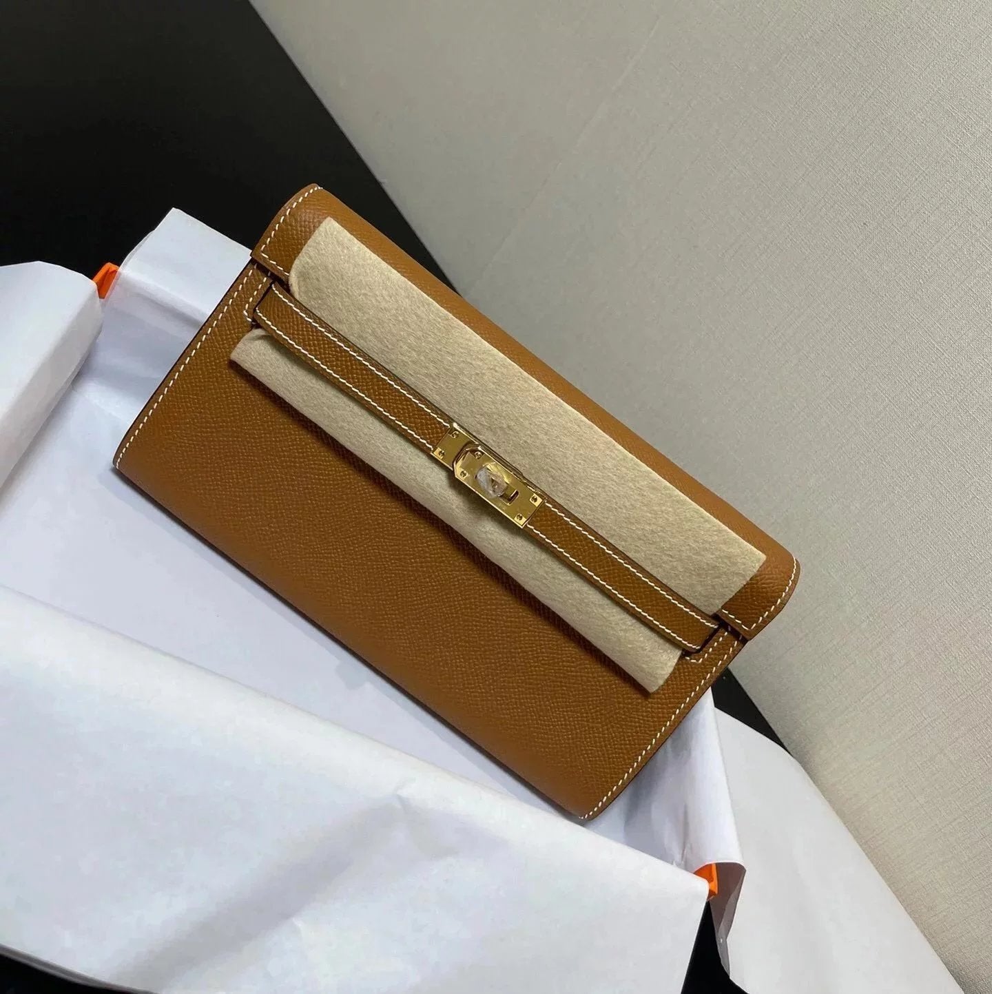 Hermes women's bag Top version hermeskellywoc2021New Second Generation Mini Kelly Bag togoWOC Import Epsom Women's Leather Shoulder Crossbody Bag