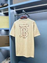 Burberry T-shirt TB Embroidery with Post-Print logo round Neck Short Sleeve25ss New pure cotton T Unisex T-Shirt OS Loose Fit Base Shirt Top Half Sleeve T-Shirt