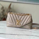 Louis Vuitton LV Women's Bag Top version 【】M586645?Full Leather Leather NEWWAVE Chain Bag Shoulder Bag Messenger Bag Women's Bag V Quilted Chain Bag Handbag Retro Women Bag Women m58549m58550m58552m58553