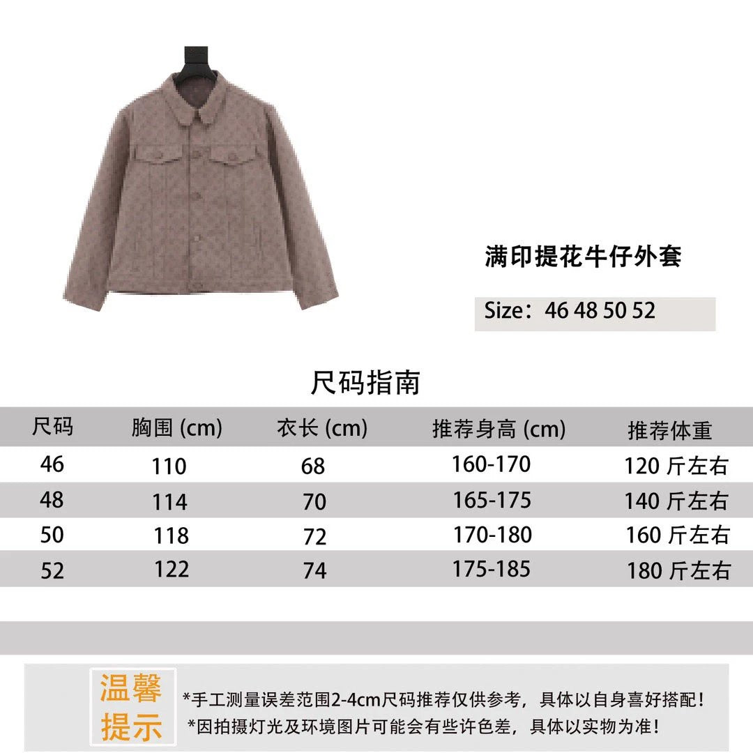 Louis Vuitton LV Jackets Coat Jacquard Denim Coat for Men and Women