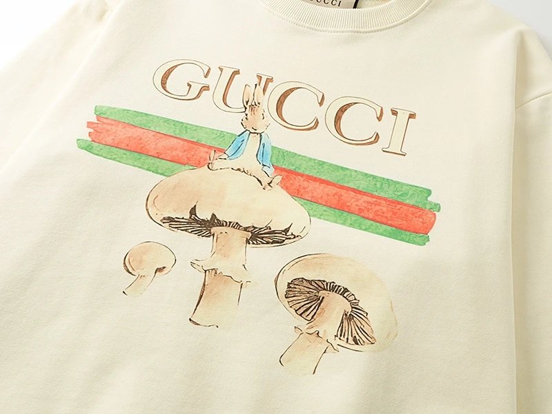 Gucci Hoodie Mushroom Print logo Round Neck Sweatshirt Long Sleeve Base Shirt Jacket Top Fashion Unisex Sports Casual Loose Fit Versatile Autumn Winter New Arrival