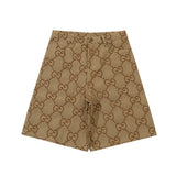 Gucci Shorts Full Print Double G Letter Old Flower Print logo Five-point Shorts25ss New Drawstring Casual Summer Pants5Two-in-One Casual Sweatpants for Men and Women, Pure Cotton Joggers