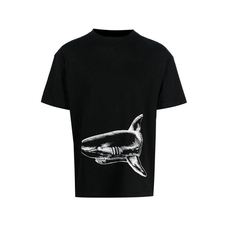 Palm Angels T-shirt Top Version New Shark Print Short Sleeve T T-shirt Men and Women Couple Loose Fashion