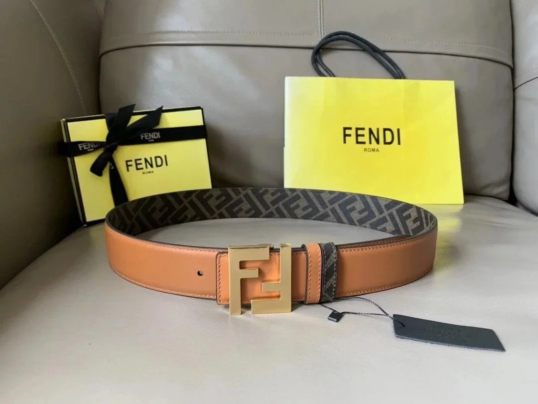 FENDI Belt Top version In Stock High Quality Genuine Leather New Men's Belt Fashion All-Match Casual Monster Belt Pant Belt Unisex