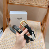 Celine Belt Top version Goods Belt Belt Female Arc De Triomphe Belt Arc De Triomphe Belt Black Retro Hair Style Belt Bright Gold Head Belt Belt Double-Sided Belt Women's Belt Women's Belt Belt Women's Belt2.5Belt Women's Belt