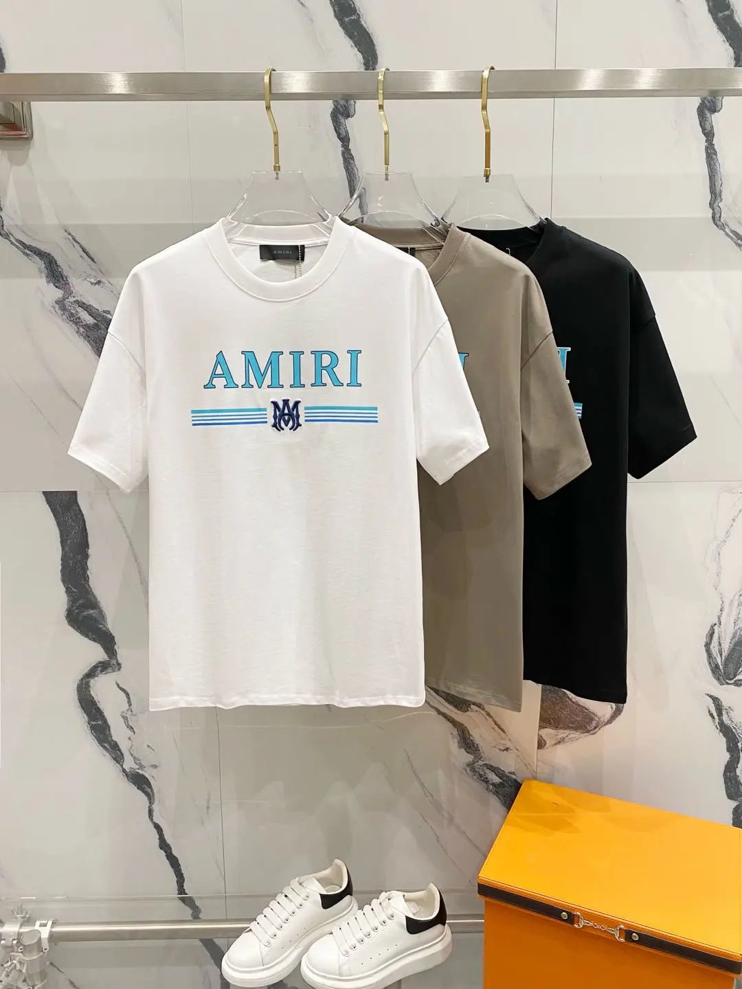Amiri T-shirt round Neck Short Sleeve T Logo Brand Letters LOGO Printed Crew Neck Short Sleeve Pure Cotton Unisex T Shirt Bottoming Shirt OS Loose Fit T-Shirt