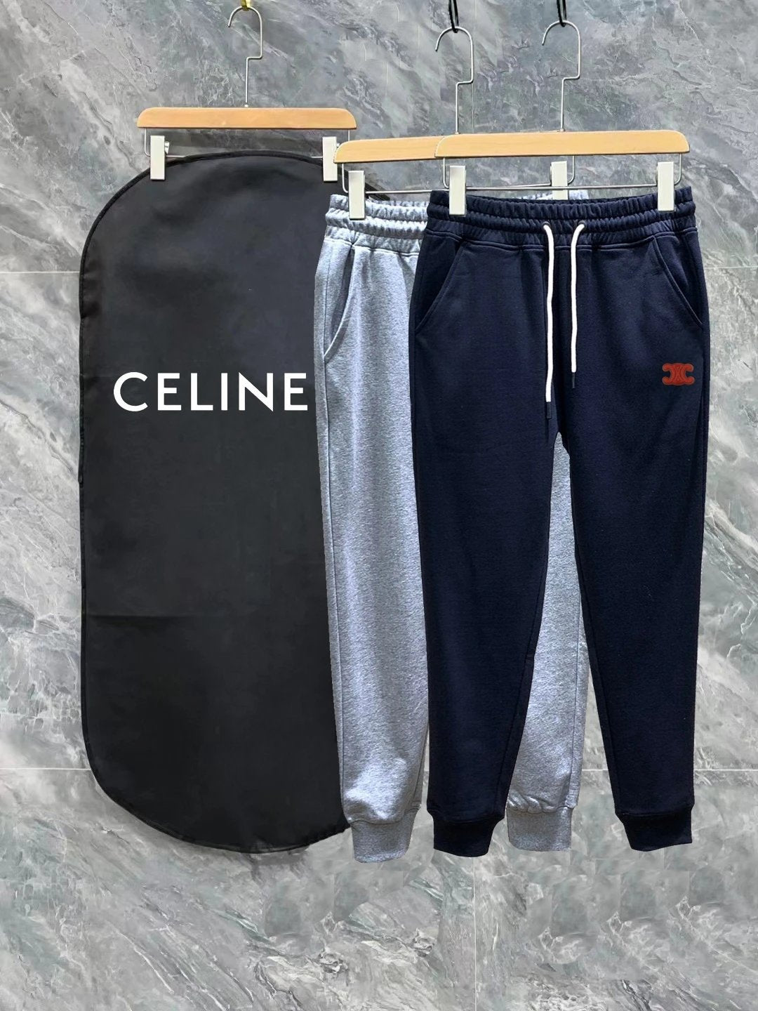 Celine Sweatpants Classic logo Ankle-Tied Sweatpants Sports Pants Autumn Men's and Women's Same Long Pants Drawstring Winter Loose plus Size Casual Pants High Waist