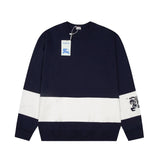 Burberry Hoodie Front and Back Large Stripe Crewneck Sweatshirt G Round Neck Sweatshirt Long Sleeve Base Shirt Jacket Top Fashion Unisex Sports Casual OS Loose Fit Versatile New Autumn Winter Collection