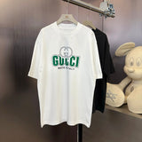Gucci T-shirt Chest Patch Letter logo round Neck Short Sleeve25ss New Pure Cotton Unisex Style T Casual T-Shirt Base Layer Shirt OS Loose Fit Half Sleeve Top Plus Size