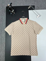 Gucci T-shirt Front Full Print Old Flower logo Printing POLO Shirt Lapel Short Sleeve25ss New Unisex Style OS Loose T Summer Half Sleeve Business Shirt Plus Size T-Shirt