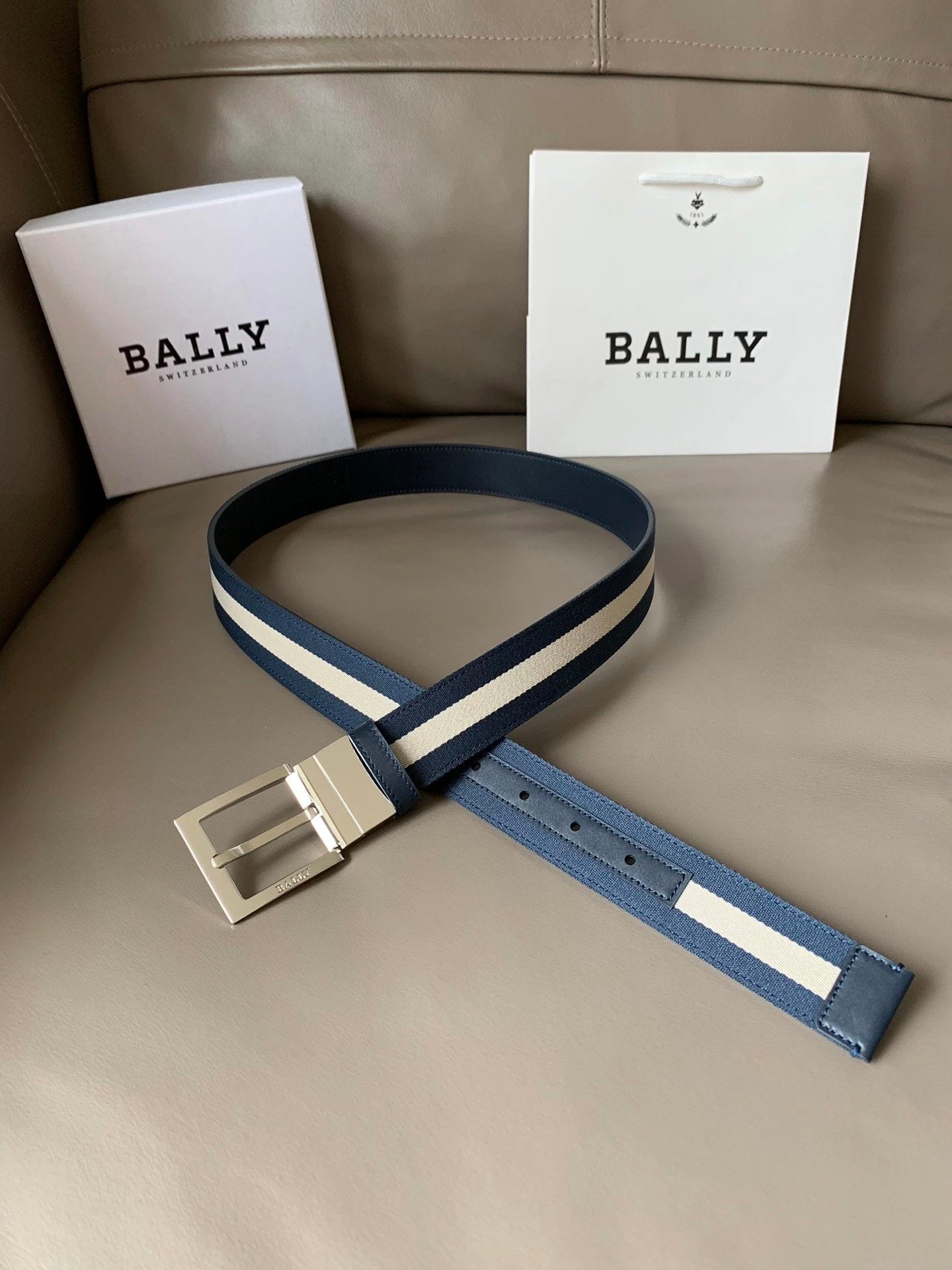 Bally Belt Top version Original Single Belt Counter New Men's Double-Sided Casual Business Belt Wide3.4cm Double-Sided Head Layer Cowhide Belt First Layer Cow Leather Belt Men and Women Business Casual Belt Belt Men's Leather Belt