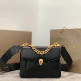 BVLGARI Bag Top version 【Original Quality】2021New Women's Bag Limited Edition Snake Head Buckle Red Enamel Snake Eye Women's Shoulder Bag/Crossbody Handbag Bag Decorated with a Snake's Head Naza Same Product Detachable Shoulder Strap