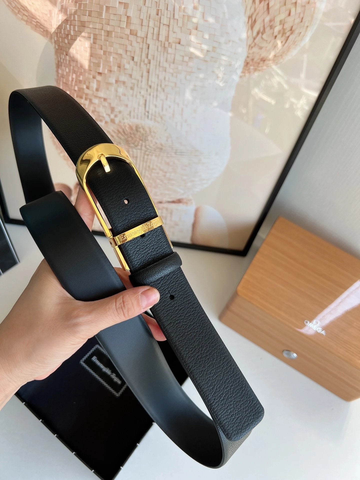 Zegna Belt Top version Original Imported Calf Leather Belt for Business Men Pant Belt3.5CM Belt Double-Sided Dual-Use Men's Needle Belt Suitable for Men's Business Double-Sided Cowhide Classic Belt Gift Box Packaging Ferragamo Montblanc Kuqi