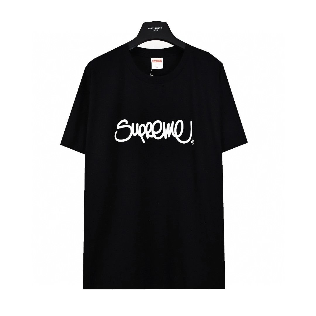 Supreme T-shirt Top Version Cashew Short Sleeve T T-shirt Men's Summer Trendy Women's New Loose Half-Sleeve Top Cotton Official Website Flagship