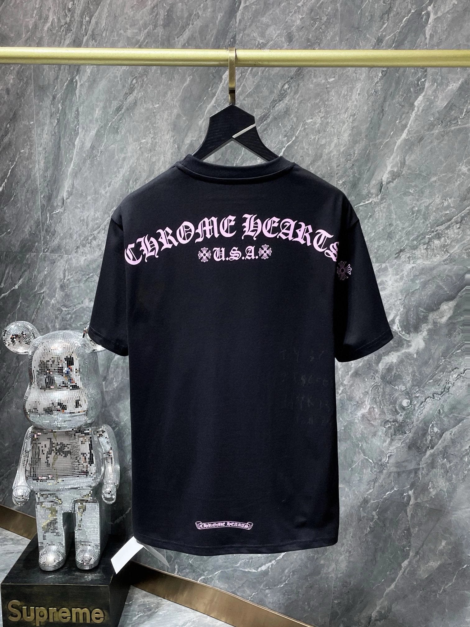 Chrome Hearts T-shirt Top Version Back Printed Men's and Women's Same Style Short Sleeve T Summer Fashionable Shirt