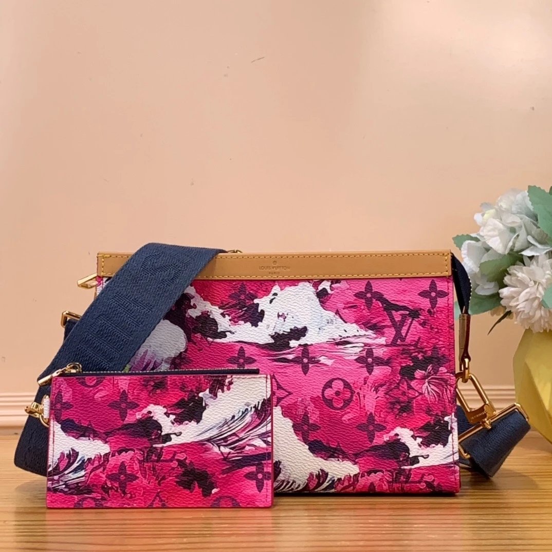 Louis Vuitton LV Men's Bag Top version 【Original High Version】M8346624New Summer Surfing Gaston Mini Handbag Two-in-One Messenger Bag Crossbody Shoulder Bag Men's and Women's Bags
