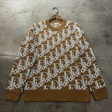 Dior Sweater 2024New Letter Jacquard Knit Sweater Long Sleeve Thickened Lazy Style Unisex Loose Knit Top Coat Versatile Casual Wear