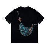 Chanel T-shirt Hand-Painted Bag Short Sleeve T T-shirt Fashion Limited Edition，The Latest Short Channels in Summer t Hand-Painted Chain Bag Logo Printing Design，Couple with Super Invincible Charm and High Ability to Wear，Summer Elegant Wear plus Body